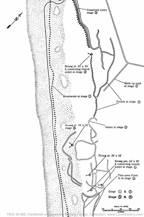 [Figure 123. Position C of beach defense layout shown in figure 120.]